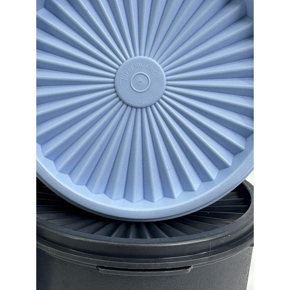 Tupperware Servalier Stacking Canister Set of 4 Different Color Blues Kitchen - Picture 2 of 9